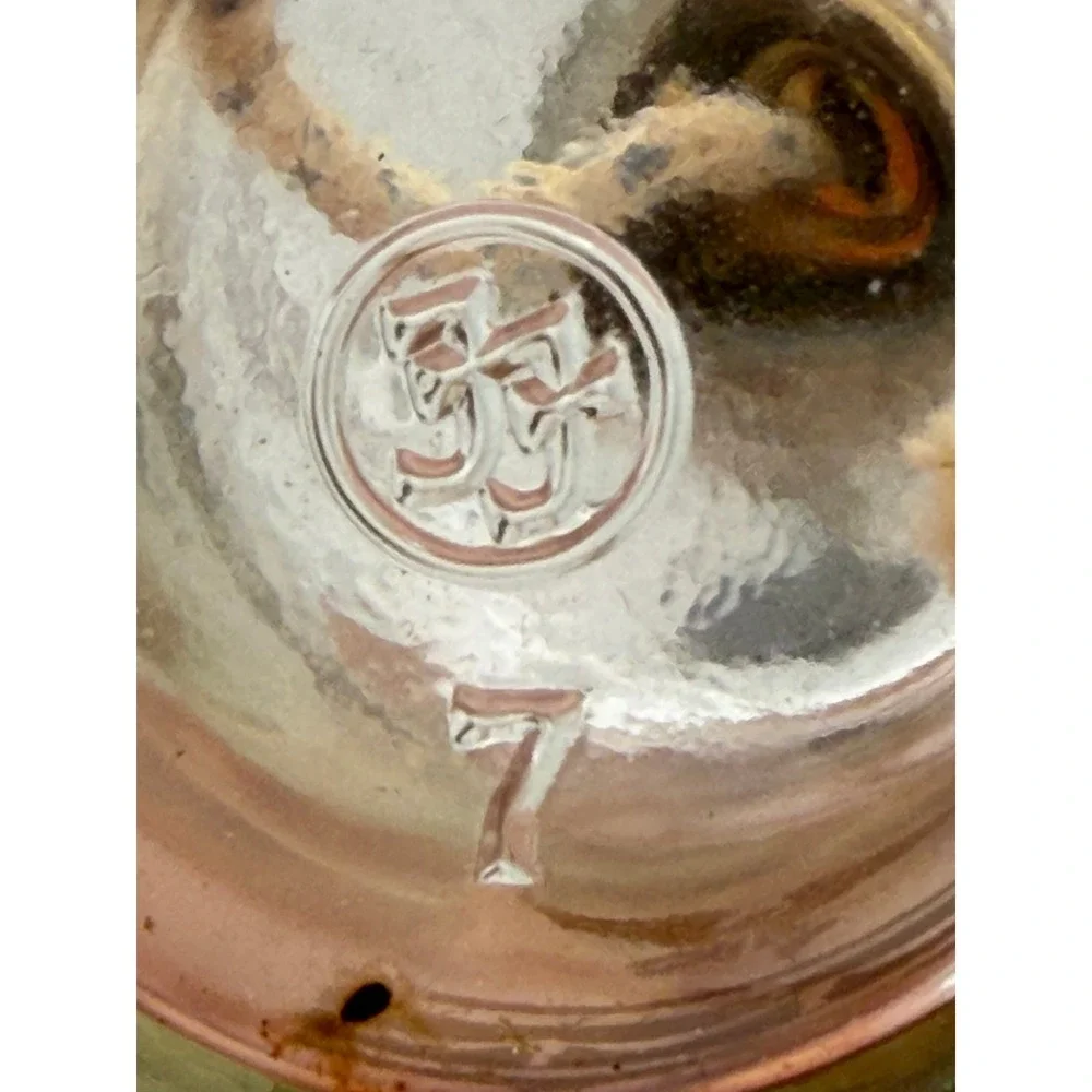 Vintage Miniature Glass Oil Lamp Gold American Eagle Federal Style HJ Logo